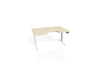 Pracovný stôl Motion Ergo, PO, 3S, 180x61-128x90 cm, agát/biela