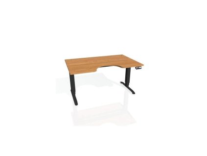 Pracovný stôl Motion Ergo, PO, 3S, 180x61-128x90 cm, jelša/čierna