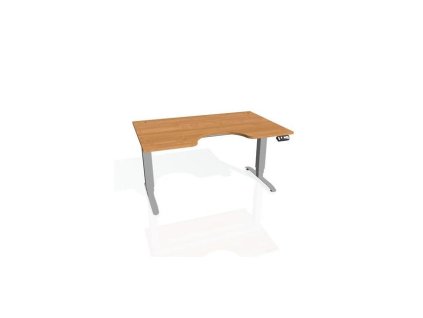 Pracovný stôl Motion Ergo, PO, 3S, 180x61-128x90 cm, jelša/sivá