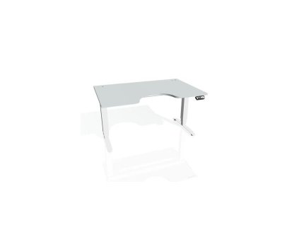 Pracovný stôl Motion Ergo, PO, 3S, 180x61-128x90 cm, sivá/biela