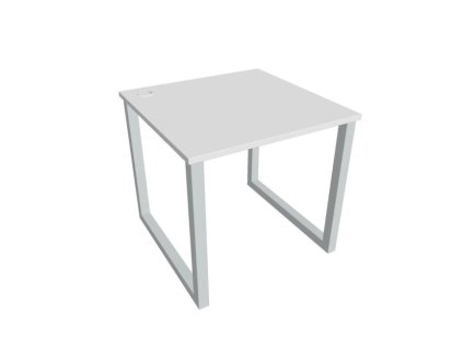 Pracovný stôl UNI O, 80x75,5x80 cm, biela/sivá