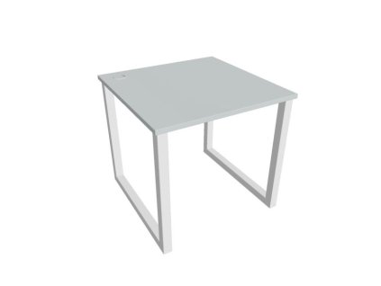 Pracovný stôl UNI O, 80x75,5x80 cm, sivá/biela