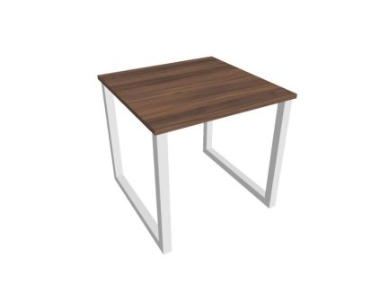 Pracovný stôl UNI O, 80x75,5x80 cm, orech/biela