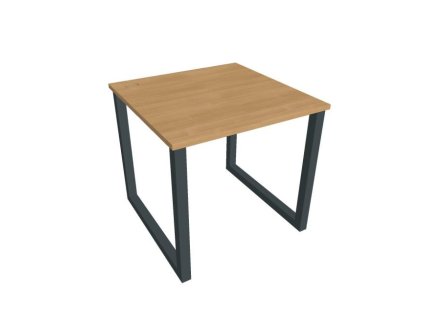 Pracovný stôl UNI O, 80x75,5x80 cm, dub/čierna