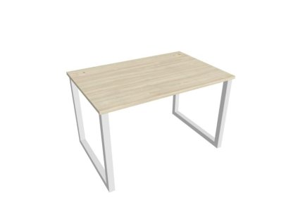 Pracovný stôl UNI O, 120x75,5x80 cm, agát/biela