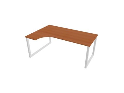 Pracovný stôl UNI O, ergo, pravý, 180x75,5x120 cm, čerešňa/biela