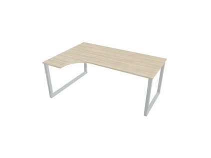 Pracovný stôl UNI O, ergo, pravý, 180x75,5x120 cm, agát/sivá