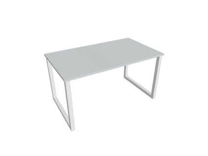 Rokovací stôl UNI O, 140x75,5x80 cm, sivá/biela