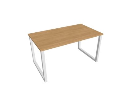 Rokovací stôl UNI O, 140x75,5x80 cm, dub/biela
