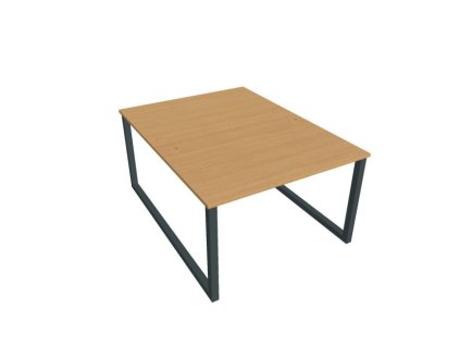 Pracovný stôl UNI O, 120x75,5x160 cm, buk/čierna