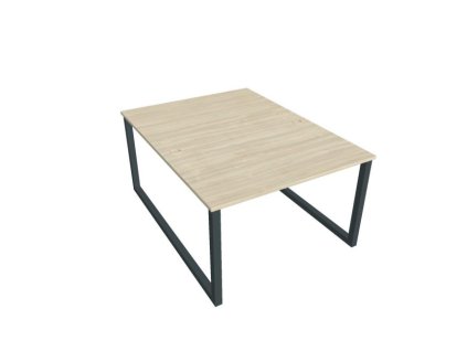 Pracovný stôl UNI O, 120x75,5x160 cm, agát/čierna