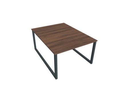 Pracovný stôl UNI O, 120x75,5x160 cm, orech/čierna