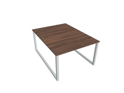 Pracovný stôl UNI O, 120x75,5x160 cm, orech/sivá