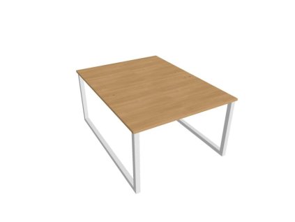 Pracovný stôl UNI O, 120x75,5x160 cm, dub/biela