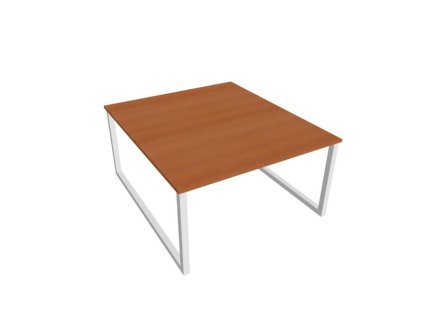 Pracovný stôl UNI O, 140x75,5x160 cm, čerešňa/biela