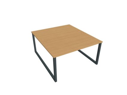 Pracovný stôl UNI O, 140x75,5x160 cm, buk/čierna