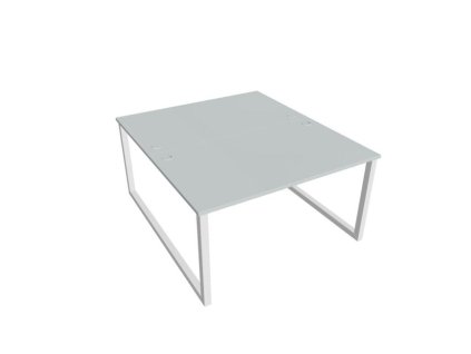 Pracovný stôl UNI O, 140x75,5x160 cm, sivá/biela