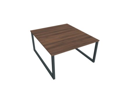 Pracovný stôl UNI O, 140x75,5x160 cm, orech/čierna