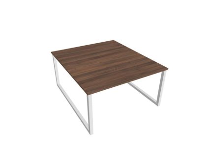 Pracovný stôl UNI O, 140x75,5x160 cm, orech/biela