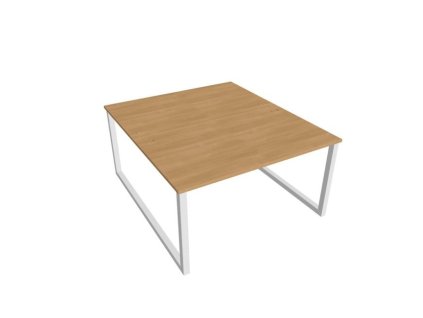 Pracovný stôl UNI O, 140x75,5x160 cm, dub/biela