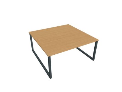 Pracovný stôl UNI O, 160x75,5x160 cm, buk/čierna