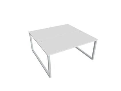 Pracovný stôl UNI O, 160x75,5x160 cm, biela/sivá
