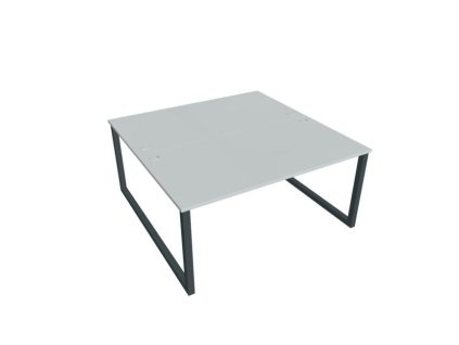 Pracovný stôl UNI O, 160x75,5x160 cm, sivá/čierna