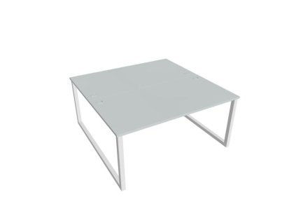 Pracovný stôl UNI O, 160x75,5x160 cm, sivá/biela