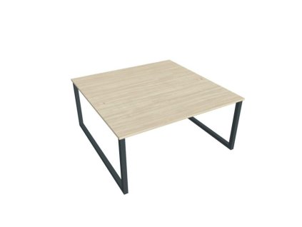 Pracovný stôl UNI O, 160x75,5x160 cm, agát/čierna