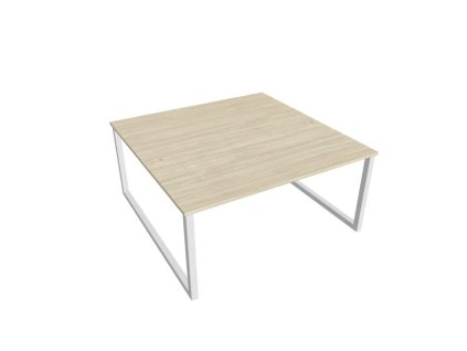 Pracovný stôl UNI O, 160x75,5x160 cm, agát/biela