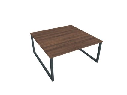 Pracovný stôl UNI O, 160x75,5x160 cm, orech/čierna