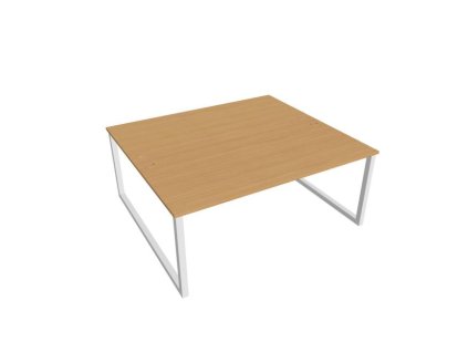 Pracovný stôl UNI O, 180x75,5x160 cm, buk/biela