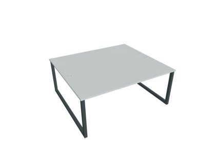 Pracovný stôl UNI O, 180x75,5x160 cm, sivá/čierna