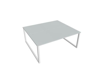 Pracovný stôl UNI O, 180x75,5x160 cm, sivá/biela