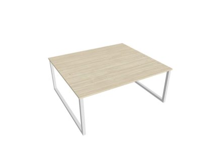 Pracovný stôl UNI O, 180x75,5x160 cm, agát/biela