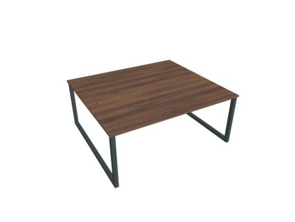 Pracovný stôl UNI O, 180x75,5x160 cm, orech/čierna