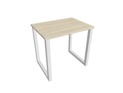 Pracovný stôl UNI O, 80x75,5x60 cm, agát/biela