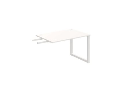 Pracovný stôl UNI O, kolmo reťaziaci, 120x75,5x80 cm, biela/biela