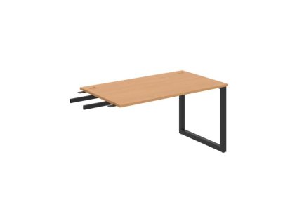 Pracovný stôl UNI O, kolmo reťaziaci, 140x75,5x80 cm, buk/čierna