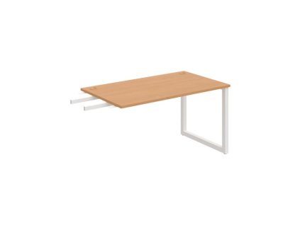 Pracovný stôl UNI O, kolmo reťaziaci, 140x75,5x80 cm, buk/biela