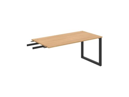Pracovný stôl UNI O, kolmo reťaziaci, 160x75,5x80 cm, dub/čierna
