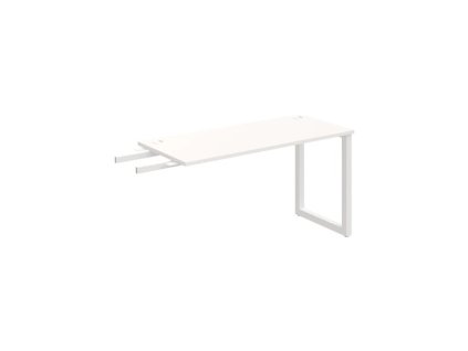 Pracovný stôl UNI O, kolmo reťaziaci, 140x75,5x60 cm, biela/biela