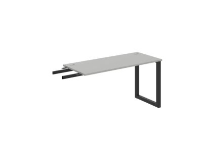 Pracovný stôl UNI O, kolmo reťaziaci, 140x75,5x60 cm, sivá/čierna