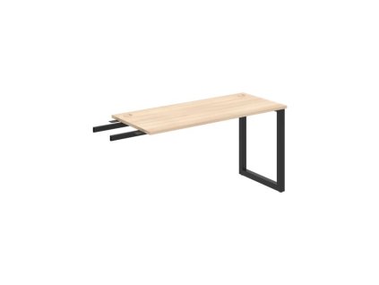 Pracovný stôl UNI O, kolmo reťaziaci, 140x75,5x60 cm, agát/čierna