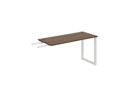 Pracovný stôl UNI O, kolmo reťaziaci, 140x75,5x60 cm, orech/biela