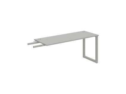 Pracovný stôl UNI O, kolmo reťaziaci, 160x75,5x60 cm, sivá/sivá