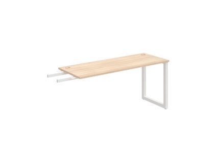 Pracovný stôl UNI O, kolmo reťaziaci, 160x75,5x60 cm, agát/biela