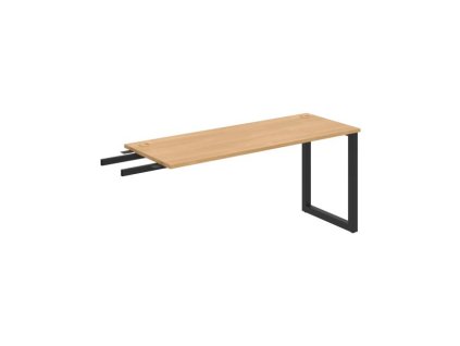 Pracovný stôl UNI O, kolmo reťaziaci, 160x75,5x60 cm, dub/čierna