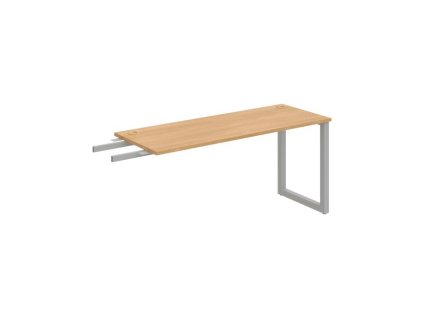 Pracovný stôl UNI O, kolmo reťaziaci, 160x75,5x60 cm, dub/sivá