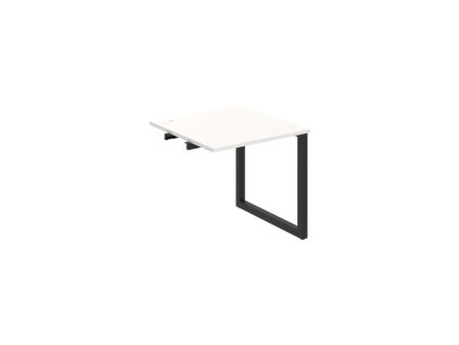 Pracovný stôl UNI O, k pozdĺ. reťazeniu, 80x75,5x80 cm, biela/čierna